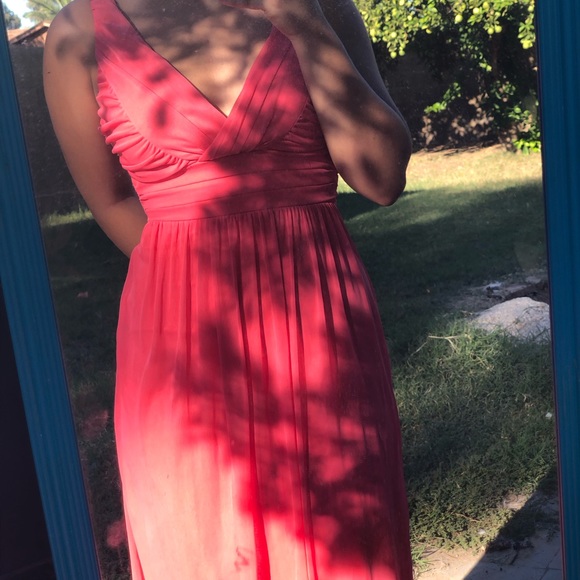 Coral floor length dress - Picture 1 of 3